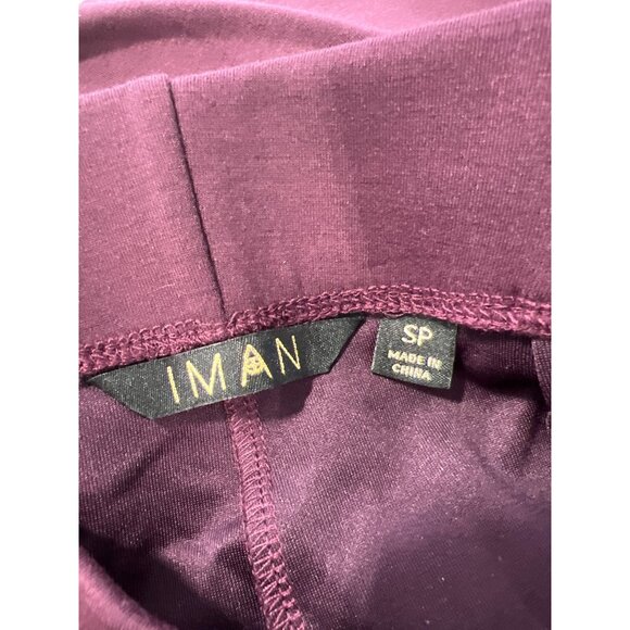 IMAN Global Chic Ponte Knit Bootcut Pant Size Small Petite Dark Sangria Burgundy - Picture 2 of 6